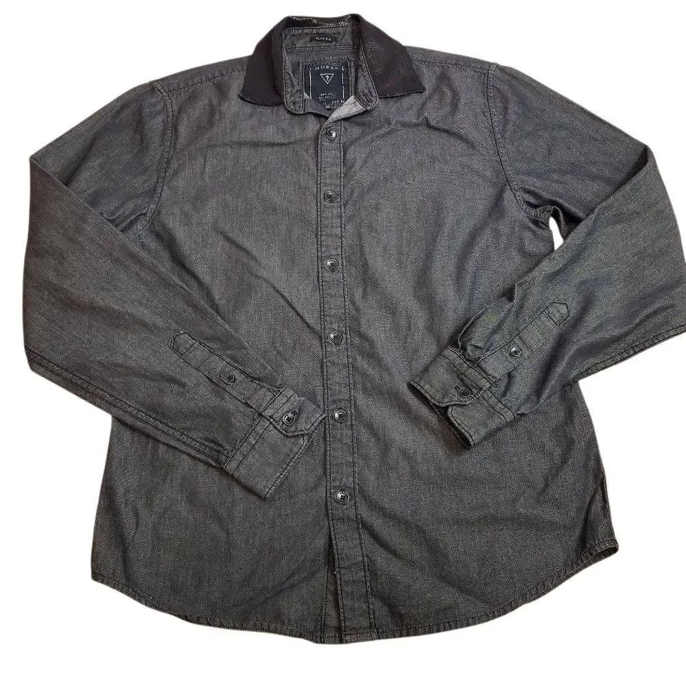 Guess snakeskin collar shirt XS
